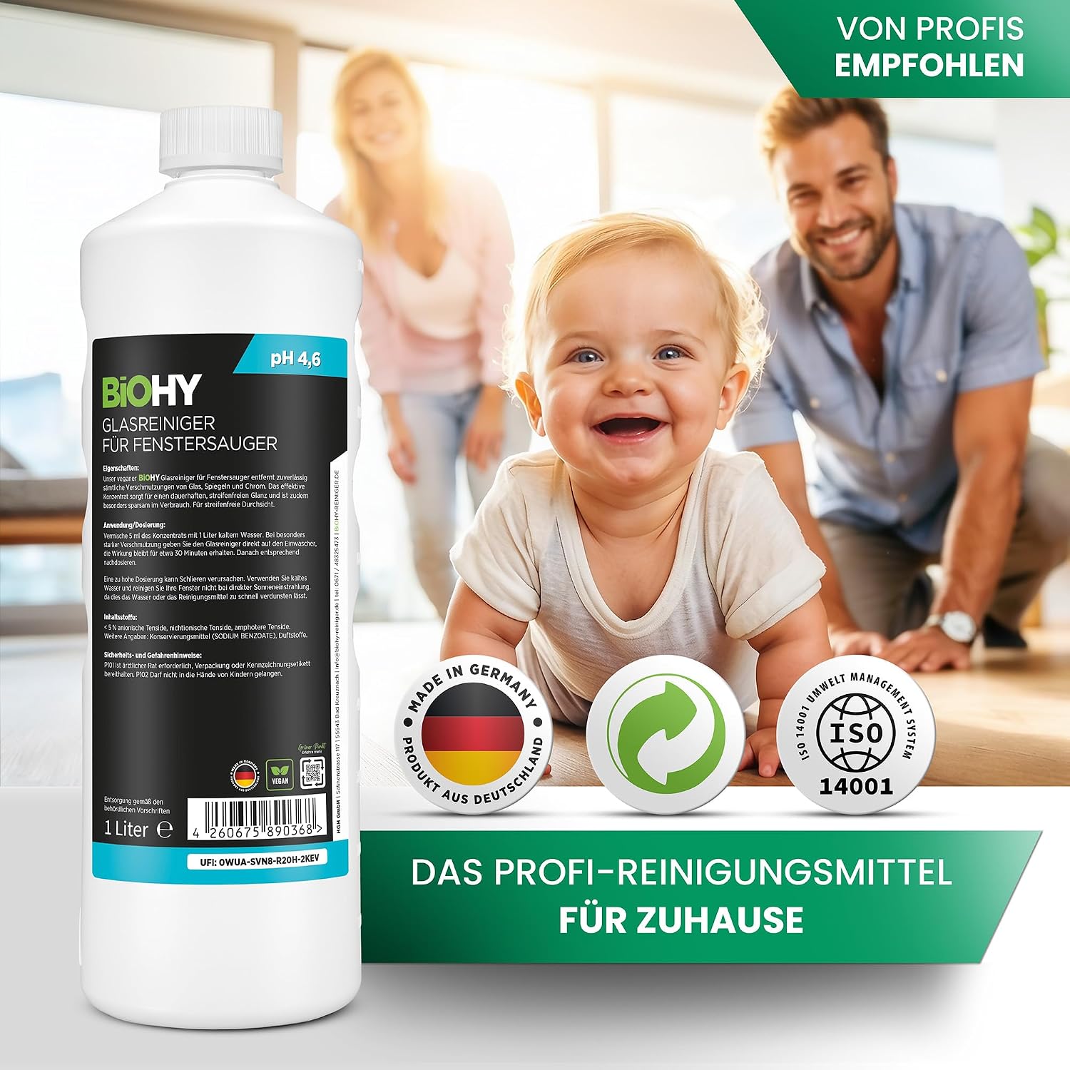 Window cleaning concentrate 1 L for window cleaning robots